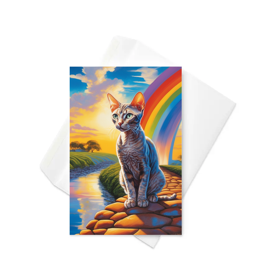 PugMug Custom Tabby Devon Rex Cat Greeting Card