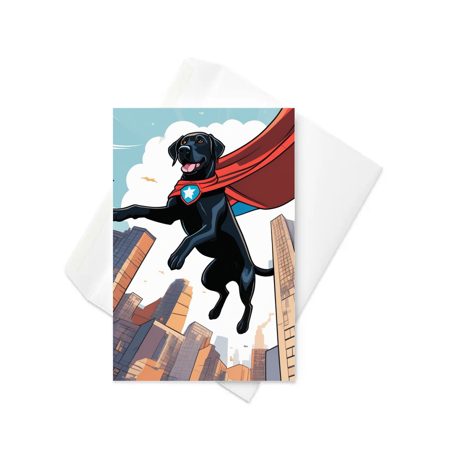 PugMug Custom Black Labrador Retriever Greeting Card