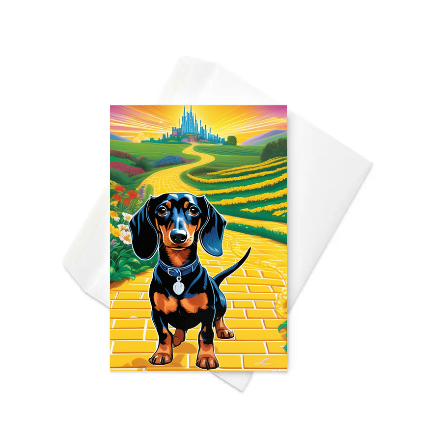 PugMug Custom Black Dachshund Greeting Card