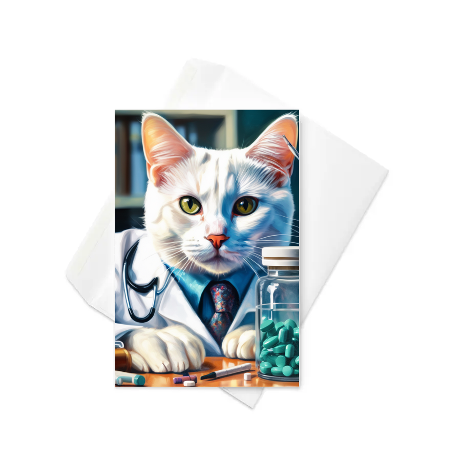 PugMug Custom White Companion Cat Greeting Card