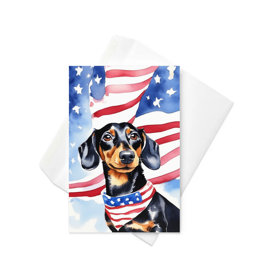 PugMug Custom Black Dachshund Greeting Card