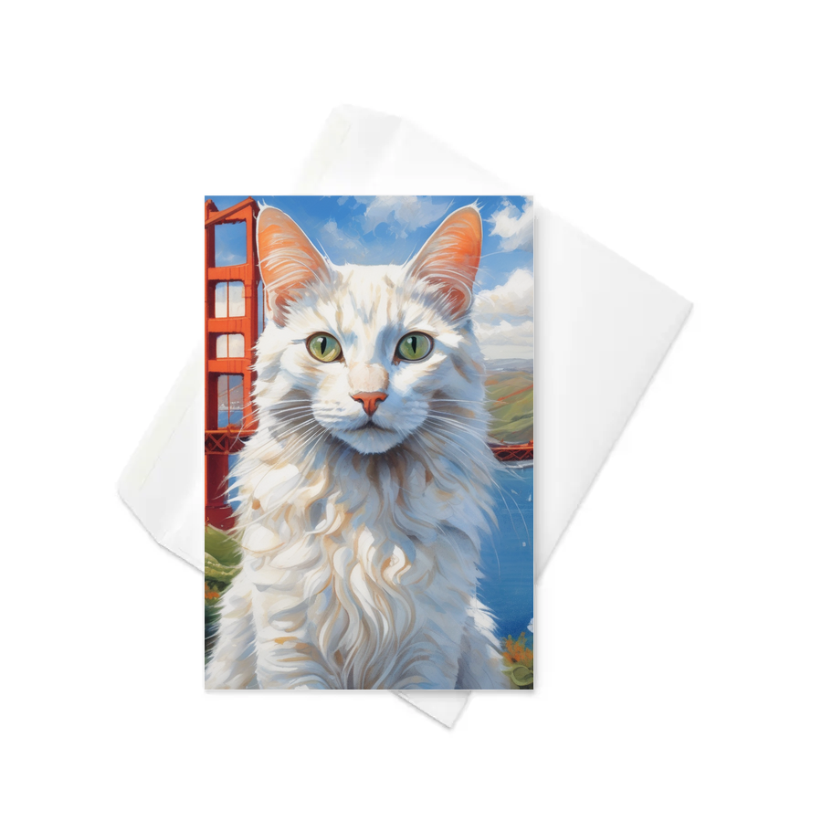PugMug Custom White Companion Cat Greeting Card