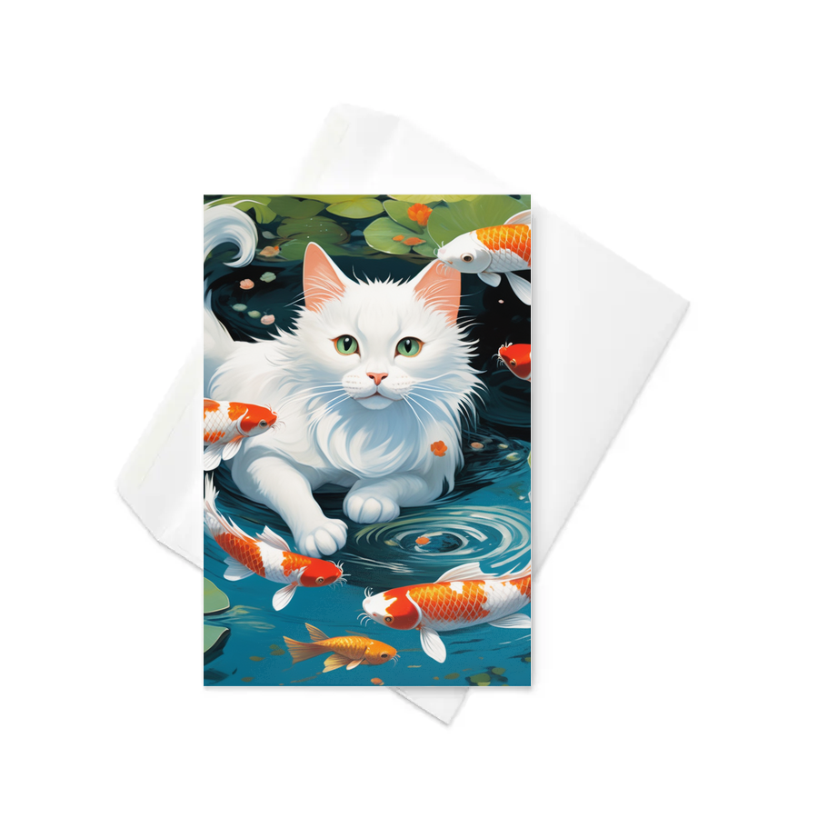 PugMug Custom White Companion Cat Greeting Card