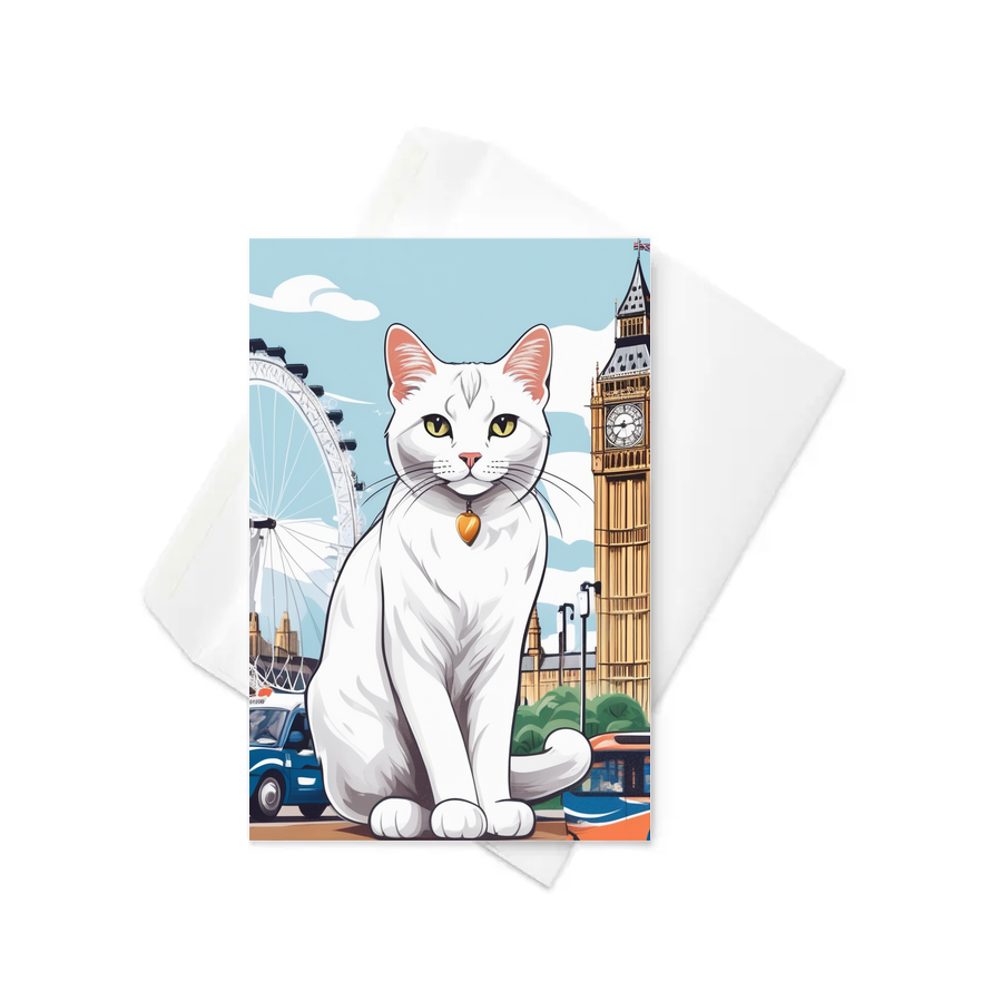 PugMug Custom White Companion Cat Greeting Card