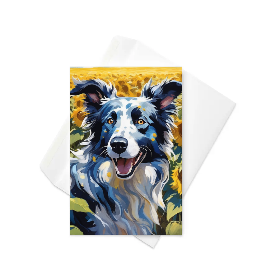 PugMug Custom Blue Merle Border Collie Greeting Card