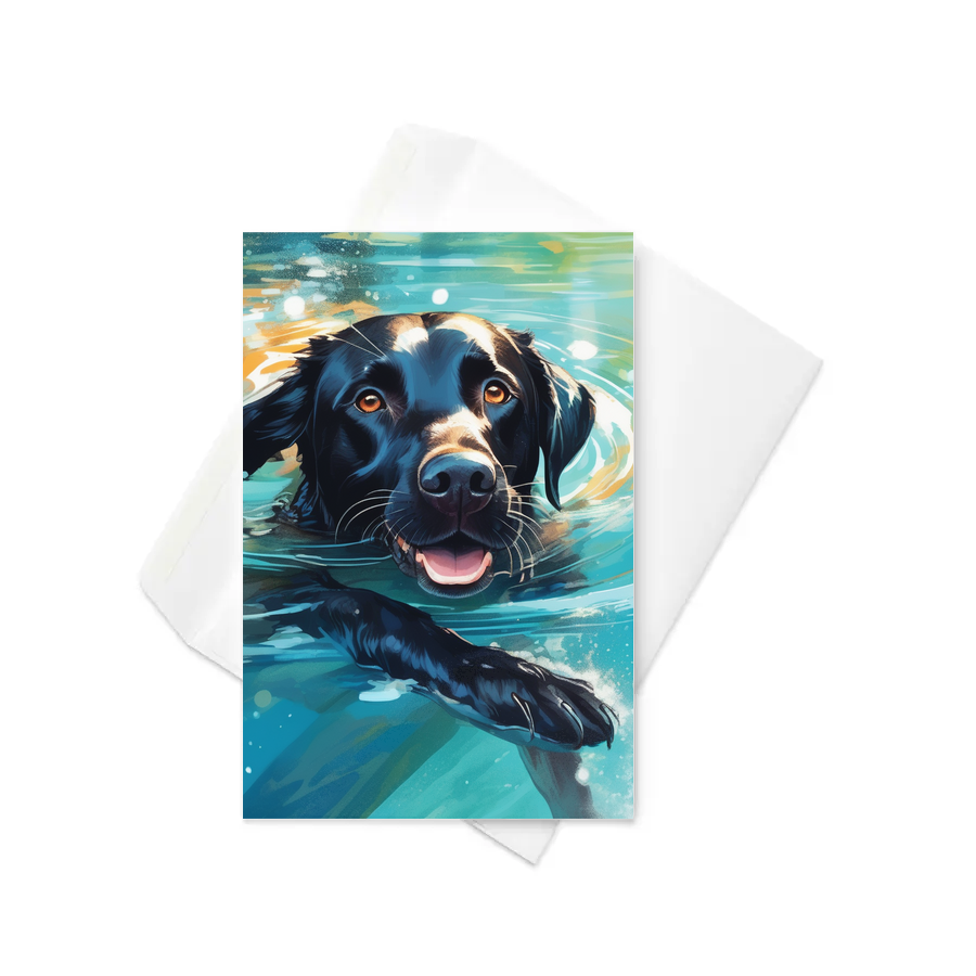 PugMug Custom Black Labrador Retriever Greeting Card
