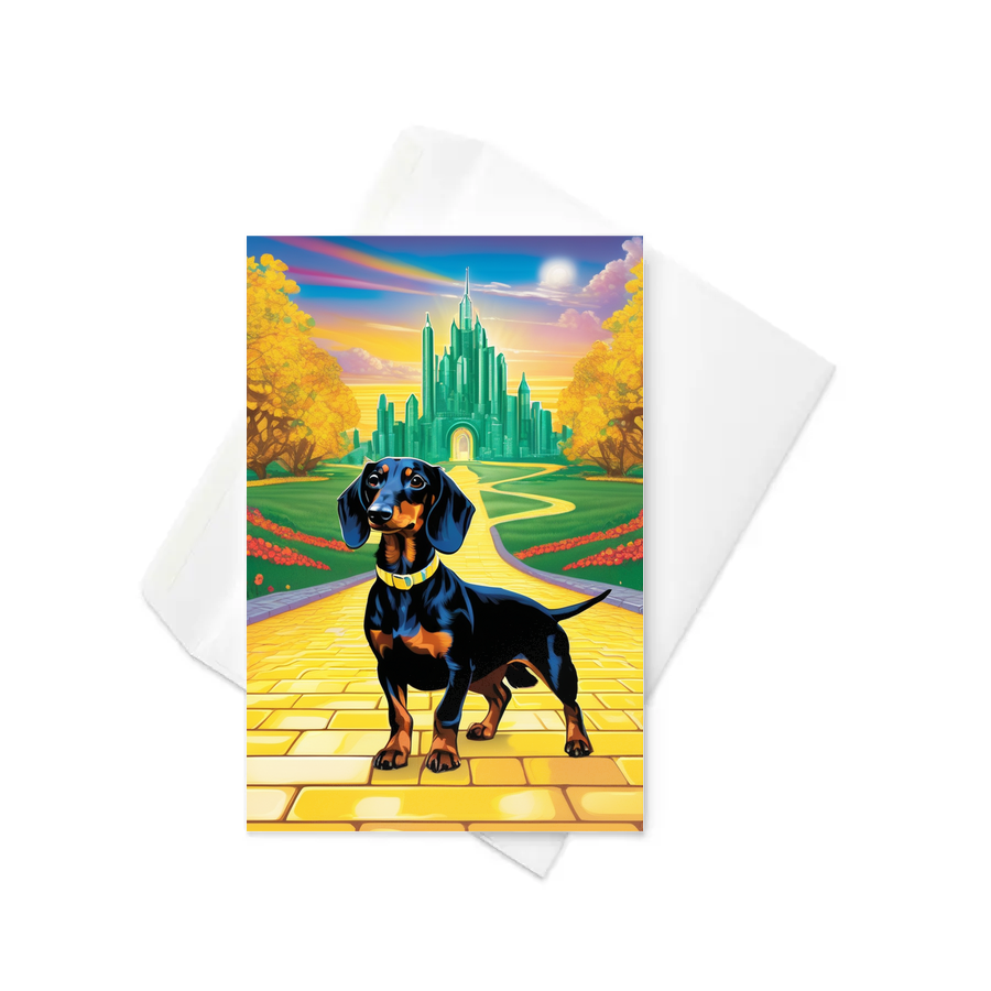 PugMug Custom Black Dachshund Greeting Card