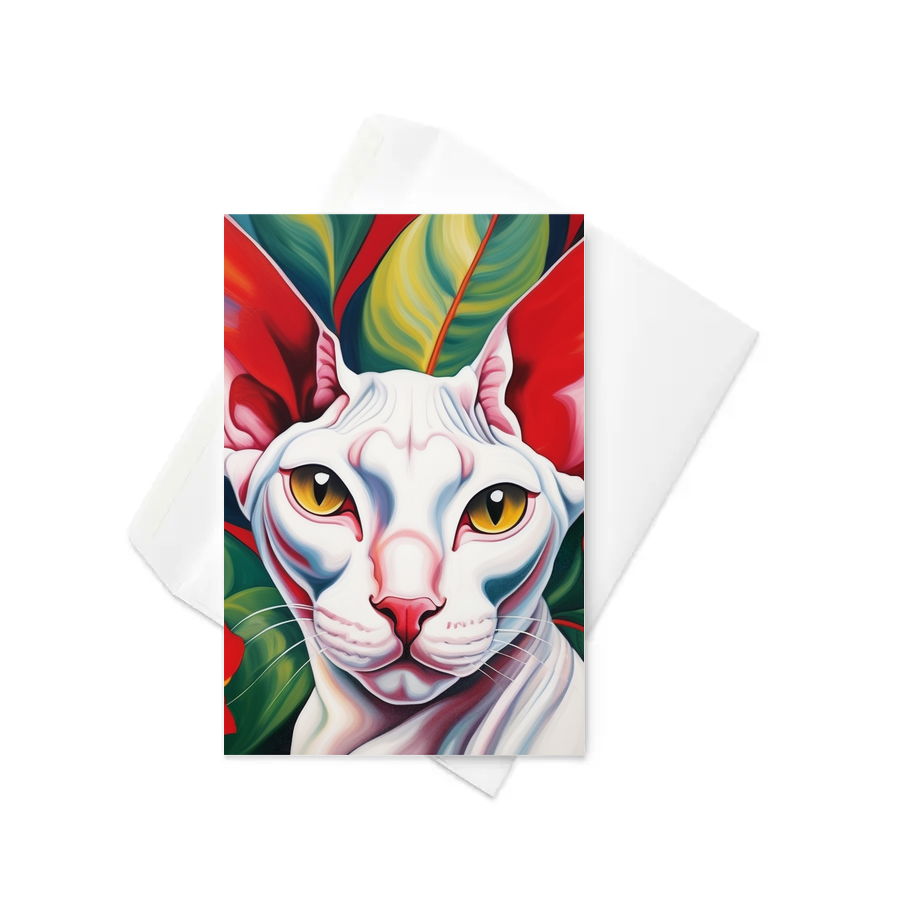 PugMug Custom White Sphynx Cat Greeting Card