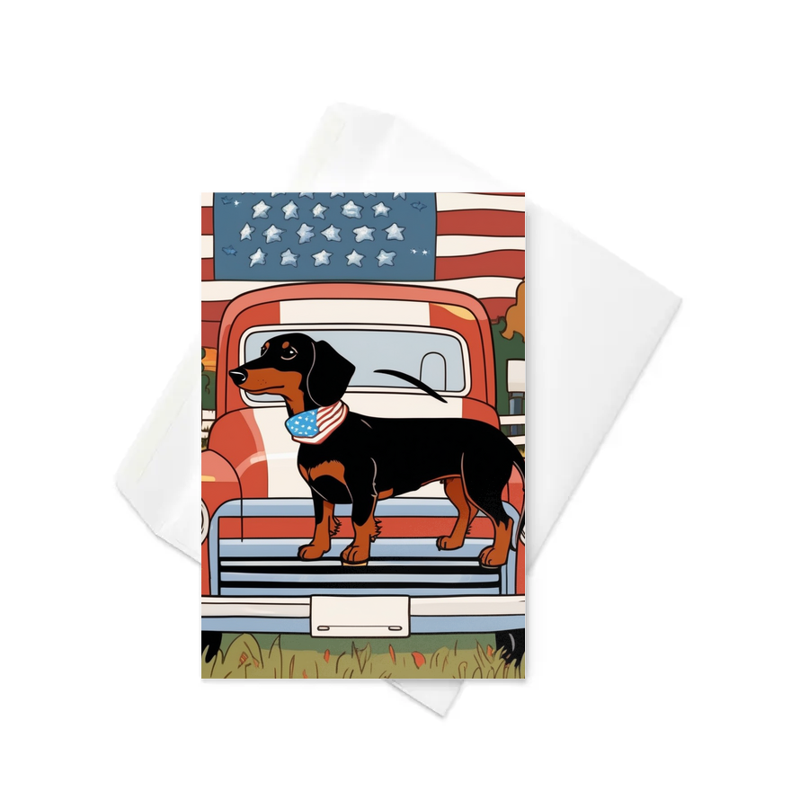PugMug Custom Black Dachshund Greeting Card