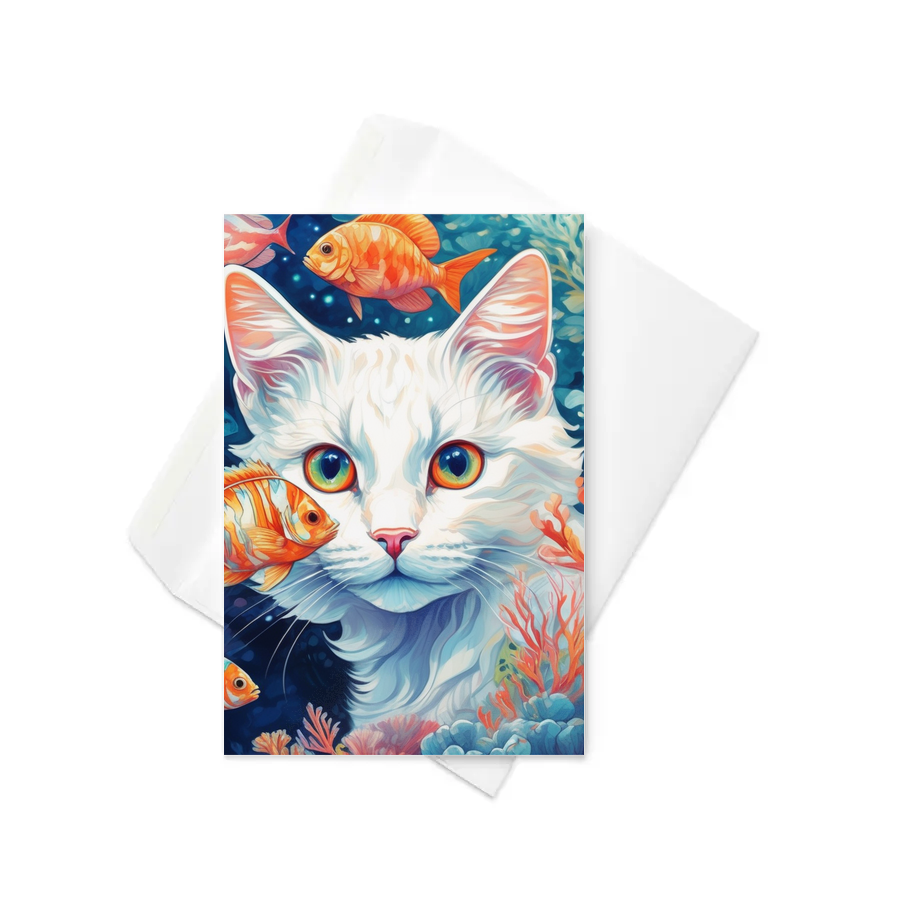 PugMug Custom White Companion Cat Greeting Card