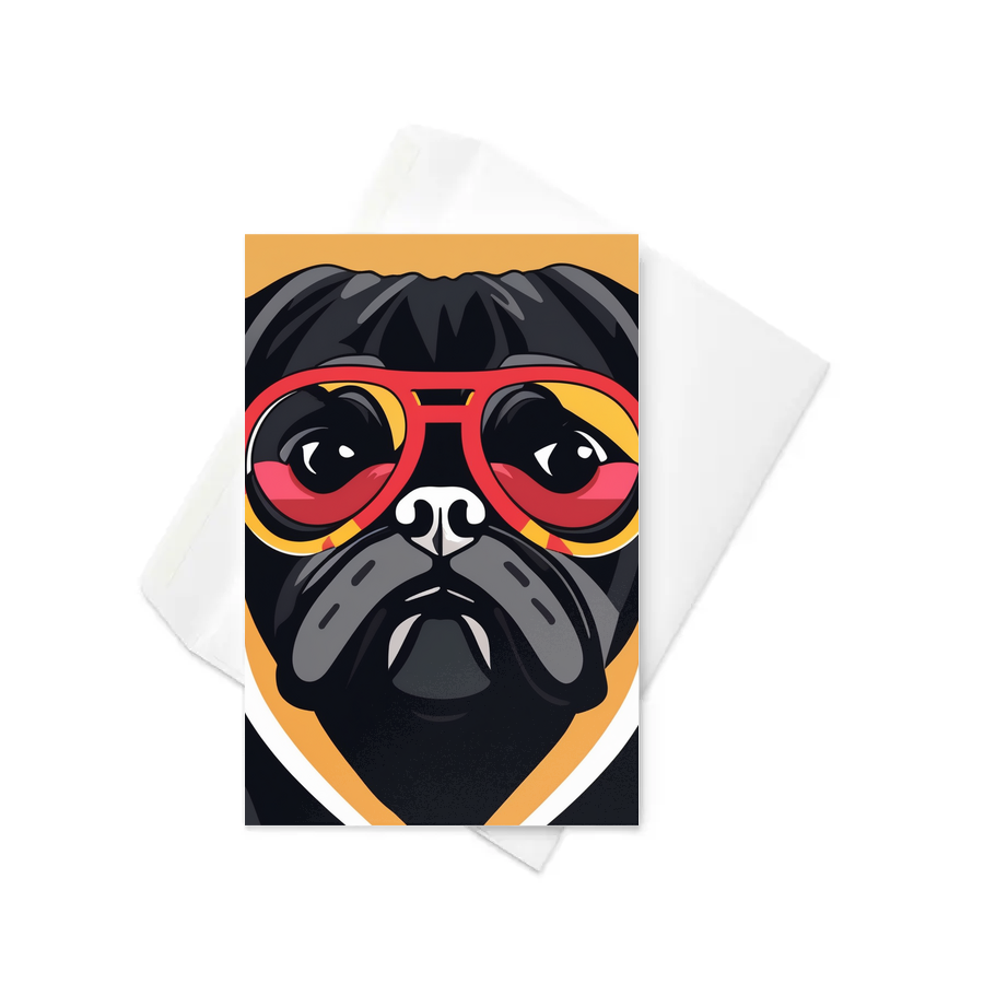 PugMug Custom Black Pug Greeting Card