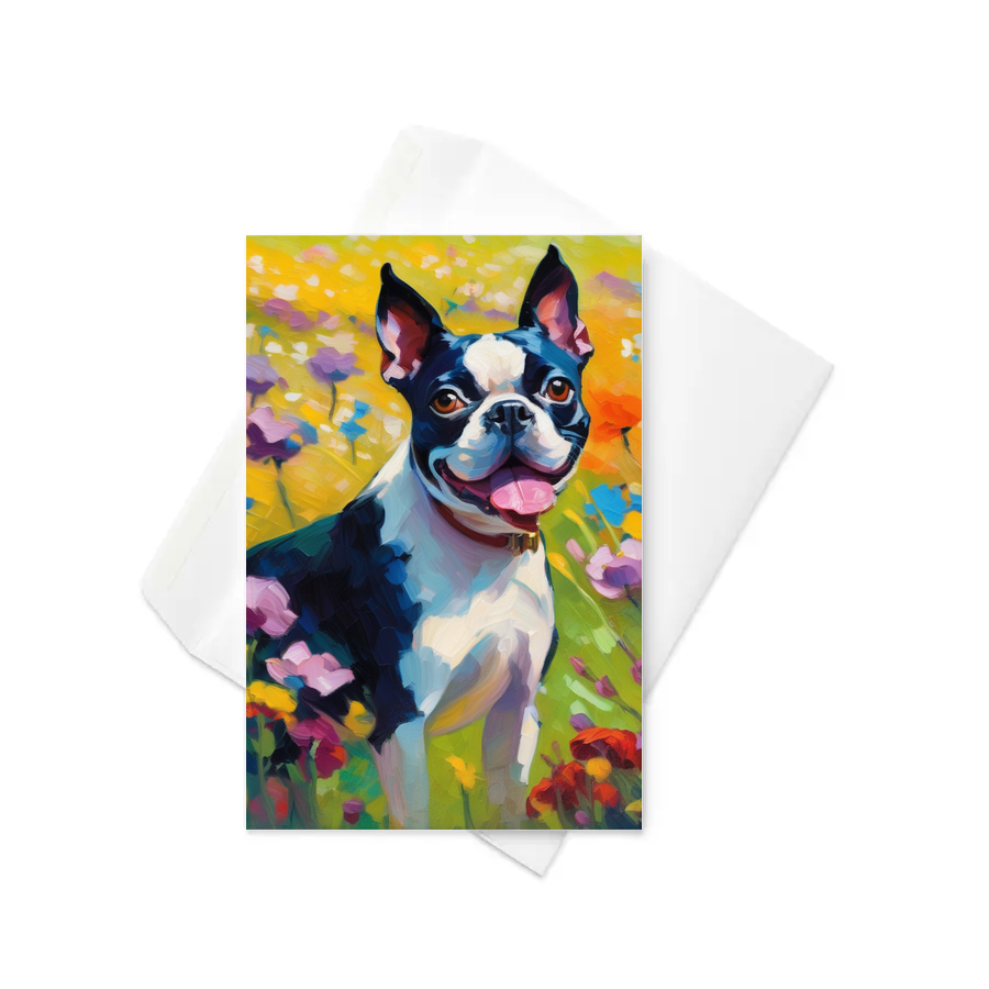 PugMug Custom Boston Terrier Greeting Card