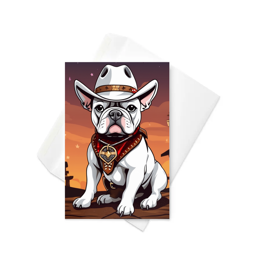 PugMug Custom White French Bulldog Greeting Card