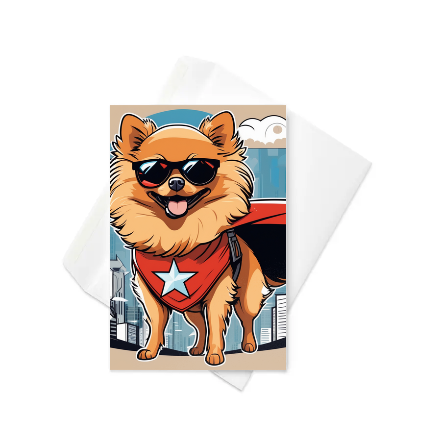 PugMug Custom Tan Pomeranian Greeting Card