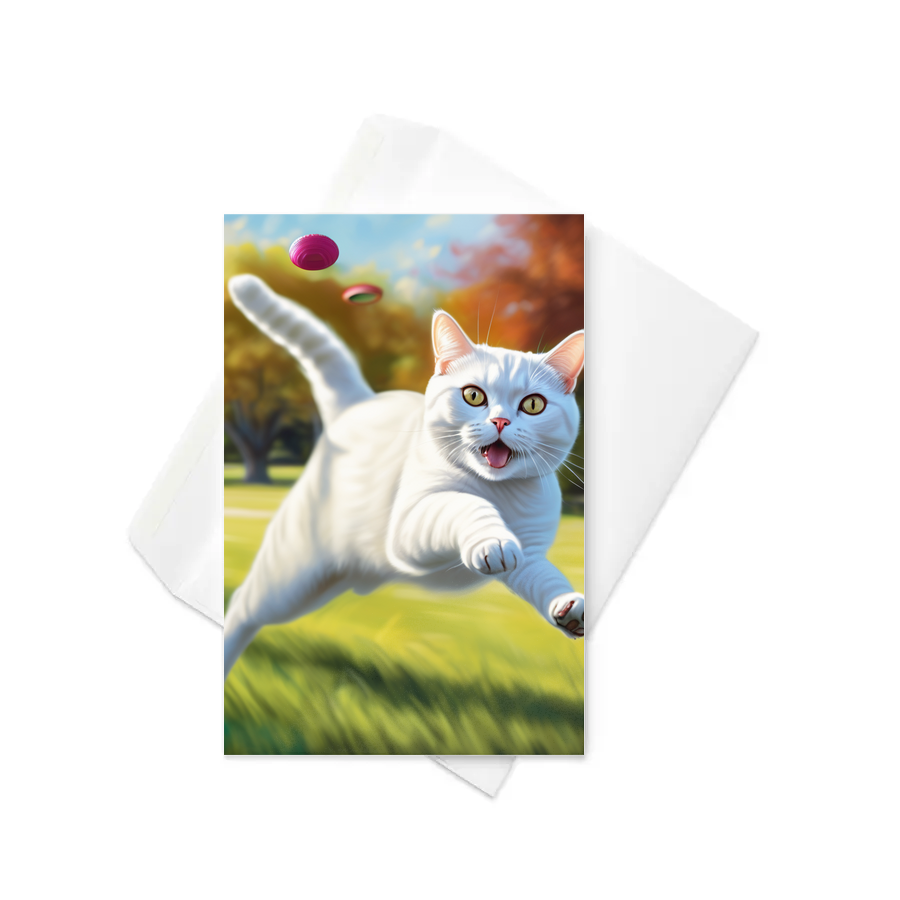 PugMug Custom White British Shorthair Cat Greeting Card