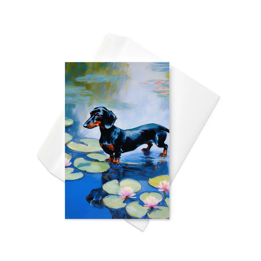 PugMug Custom Black Dachshund Greeting Card