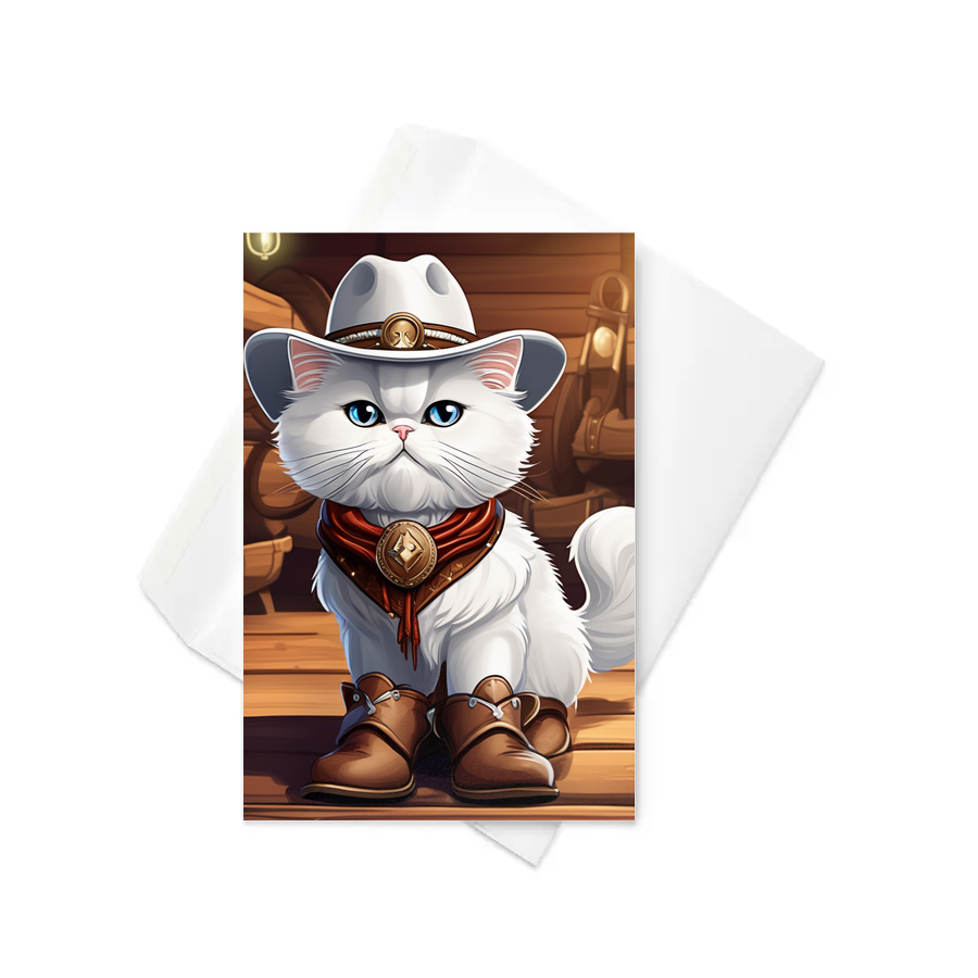 PugMug Custom White Persian Cat Greeting Card