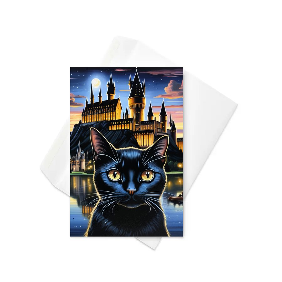 PugMug Custom Black Exotic Cat Greeting Card