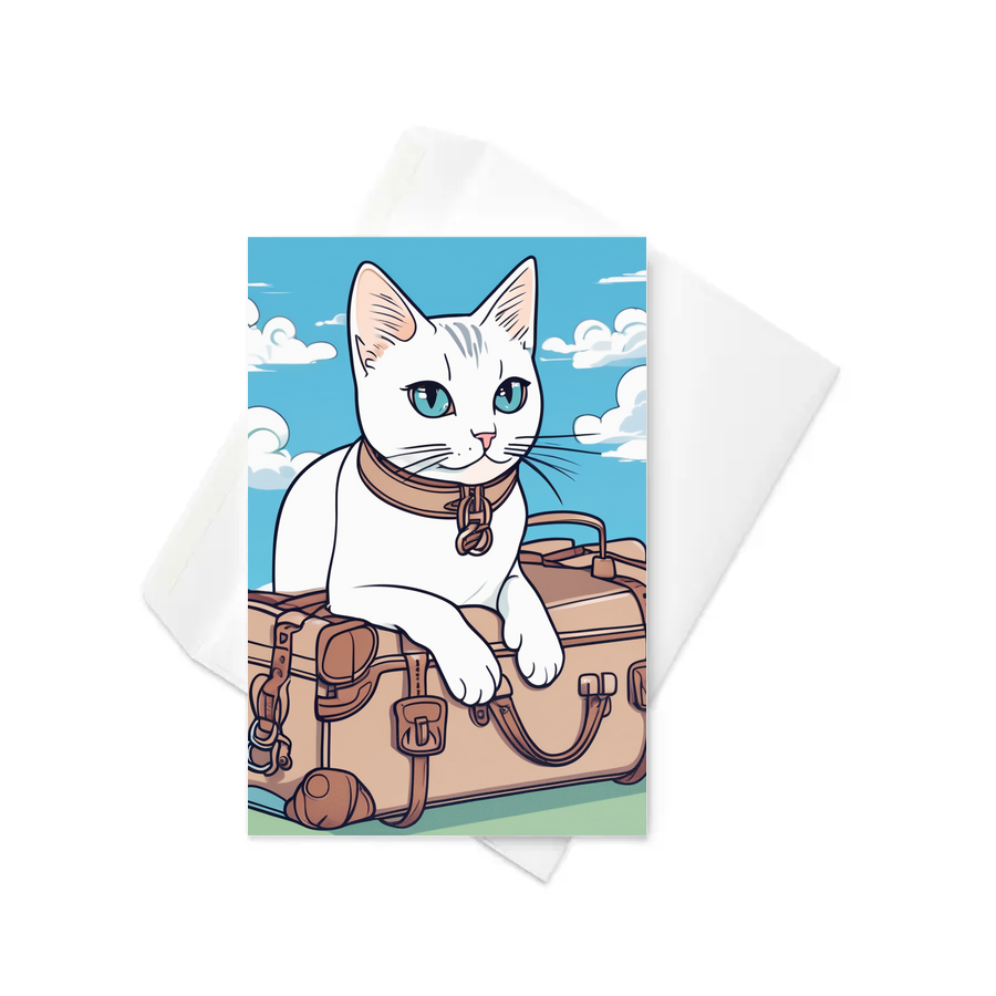 PugMug Custom White Companion Cat Greeting Card