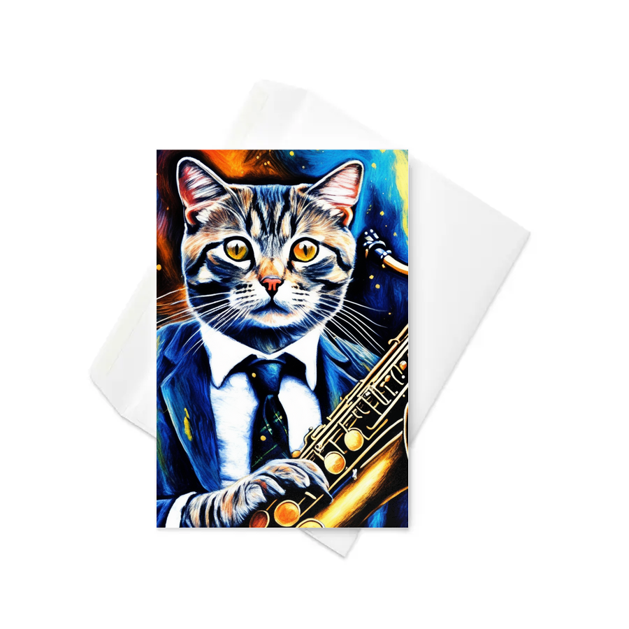 PugMug Custom Tabby Scottish Fold Cat Greeting Card