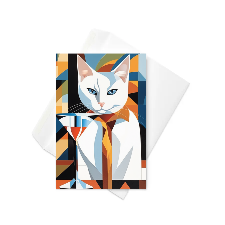PugMug Custom White Companion Cat Greeting Card