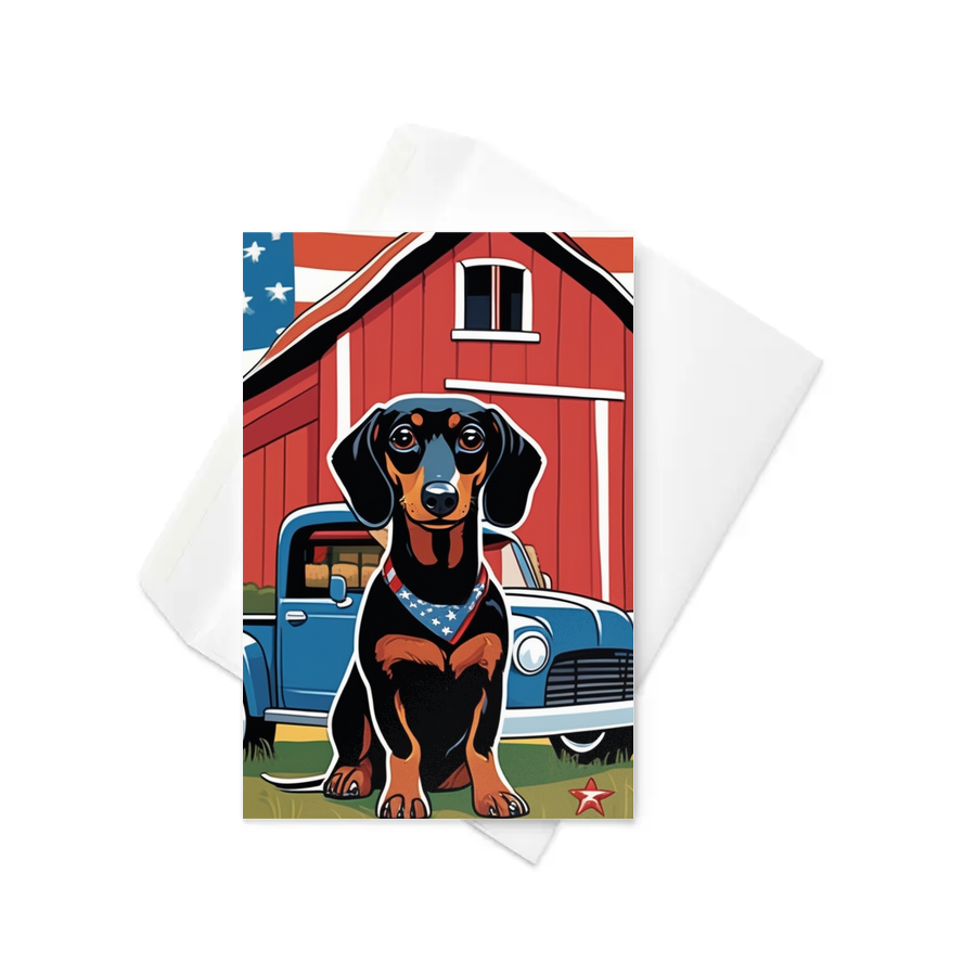 PugMug Custom Black Dachshund Greeting Card