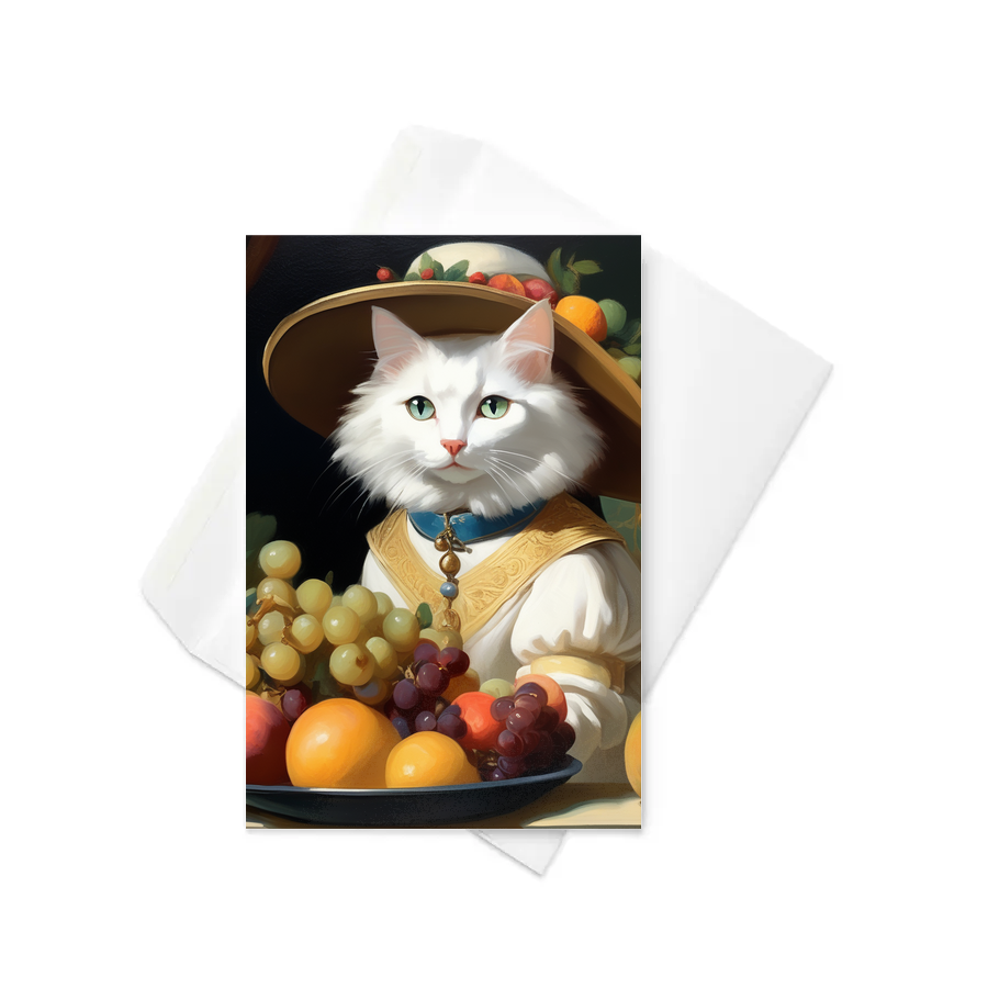 PugMug Custom White Companion Cat Greeting Card