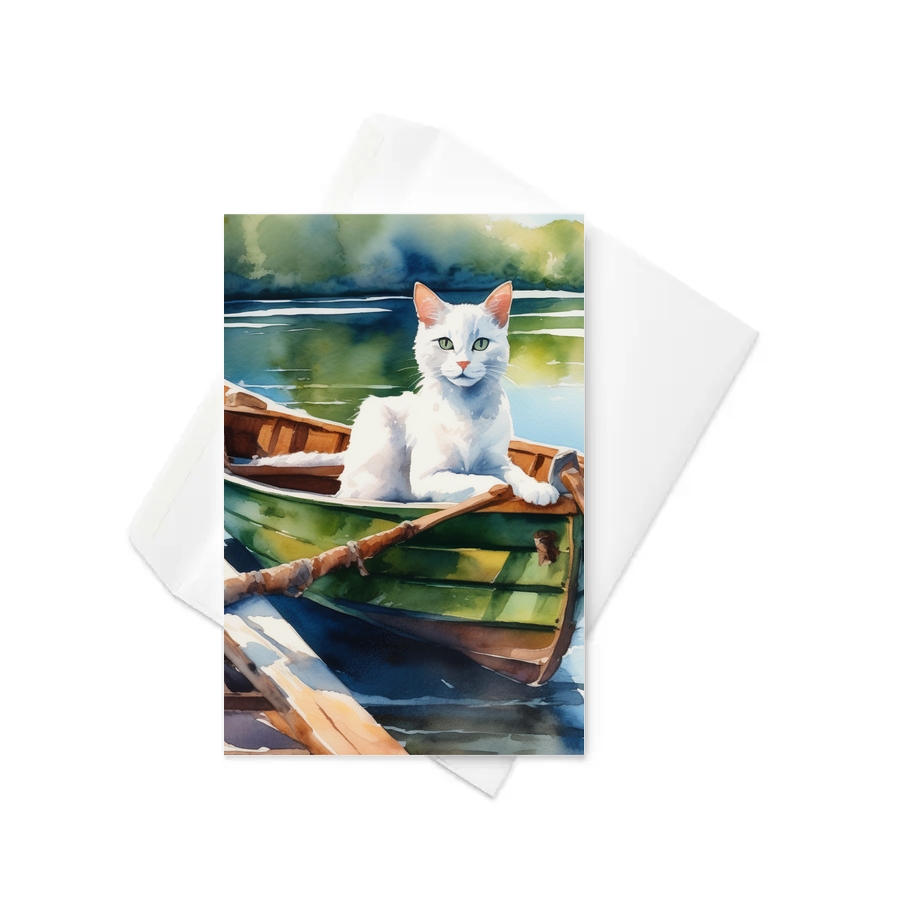 PugMug Custom White Companion Cat Greeting Card