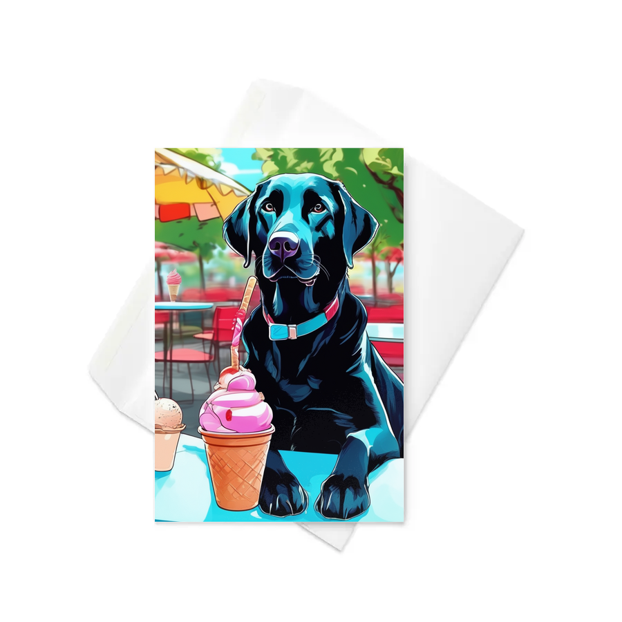 PugMug Custom Black Labrador Retriever Greeting Card