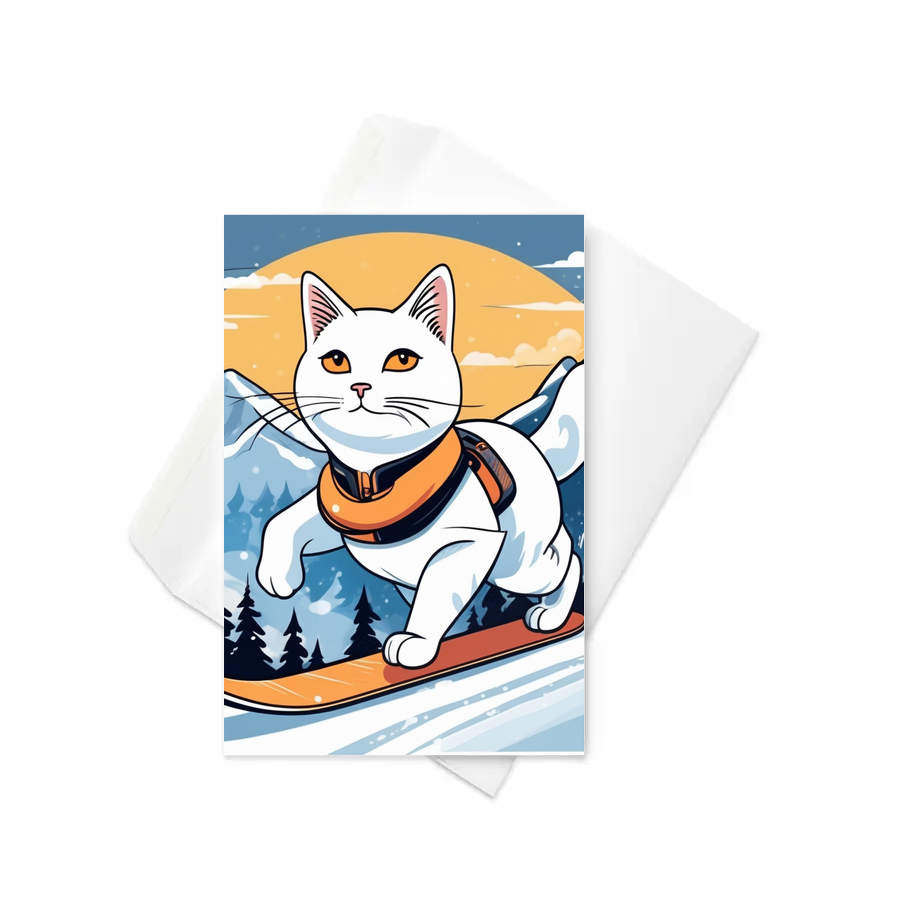 PugMug Custom White Companion Cat Greeting Card