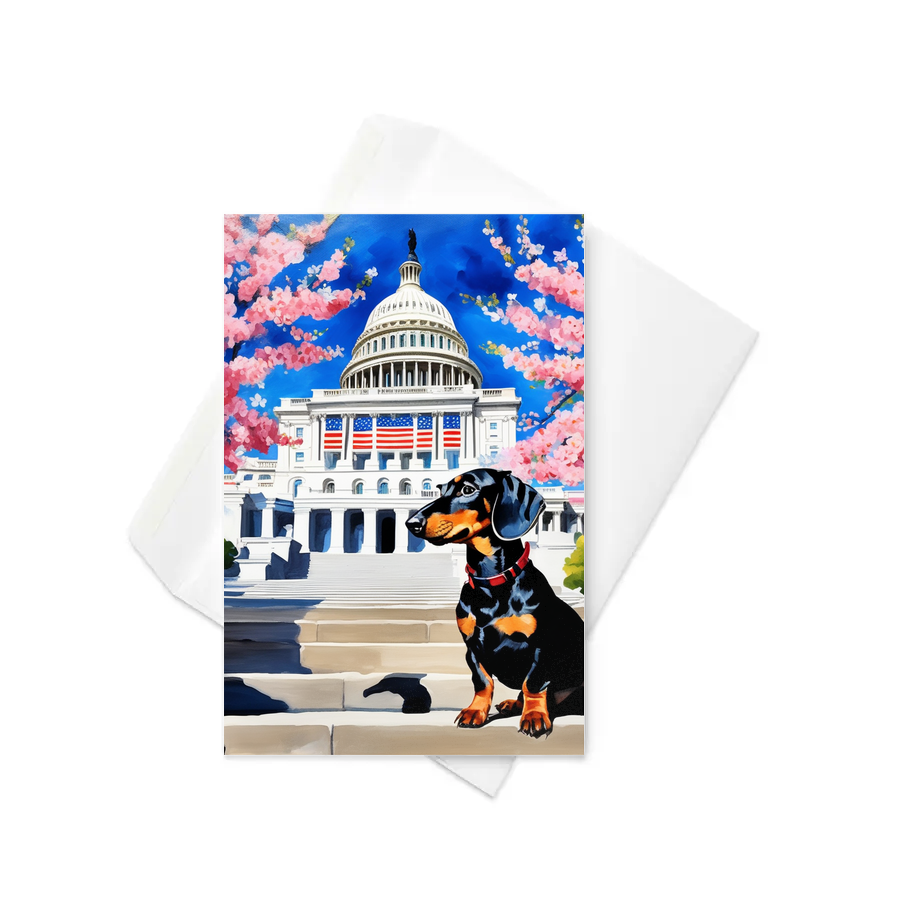 PugMug Custom Black Dachshund Greeting Card