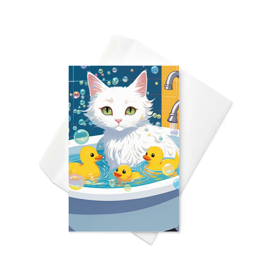 PugMug Custom White Companion Cat Greeting Card