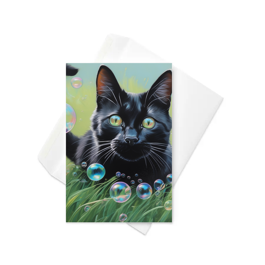 PugMug Custom Black Companion Cat Greeting Card
