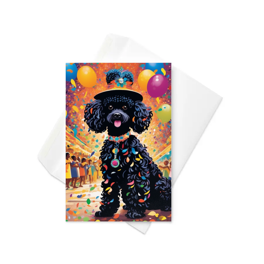 PugMug Custom Black Poodle Greeting Card