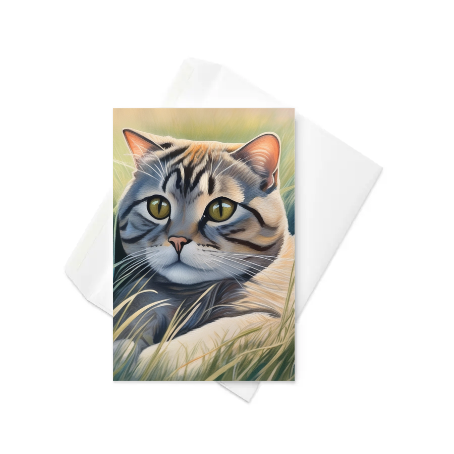 PugMug Custom Tabby Scottish Fold Cat Greeting Card