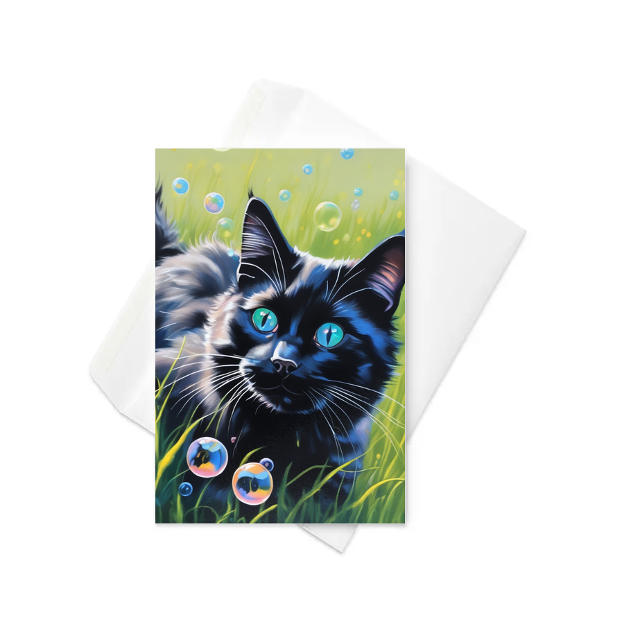 PugMug Custom Black Ragdoll Cat Greeting Card