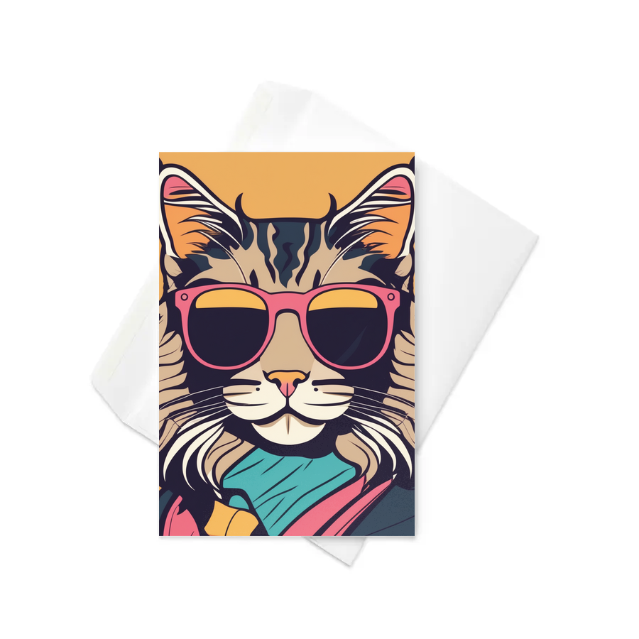 PugMug Custom Tabby Maine Coon Cat Greeting Card
