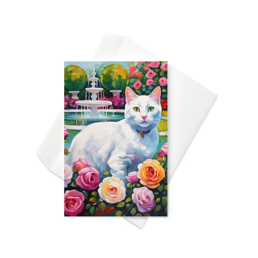 PugMug Custom White Companion Cat Greeting Card
