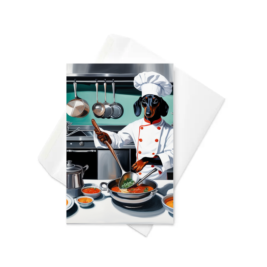 PugMug Custom Black Dachshund Greeting Card