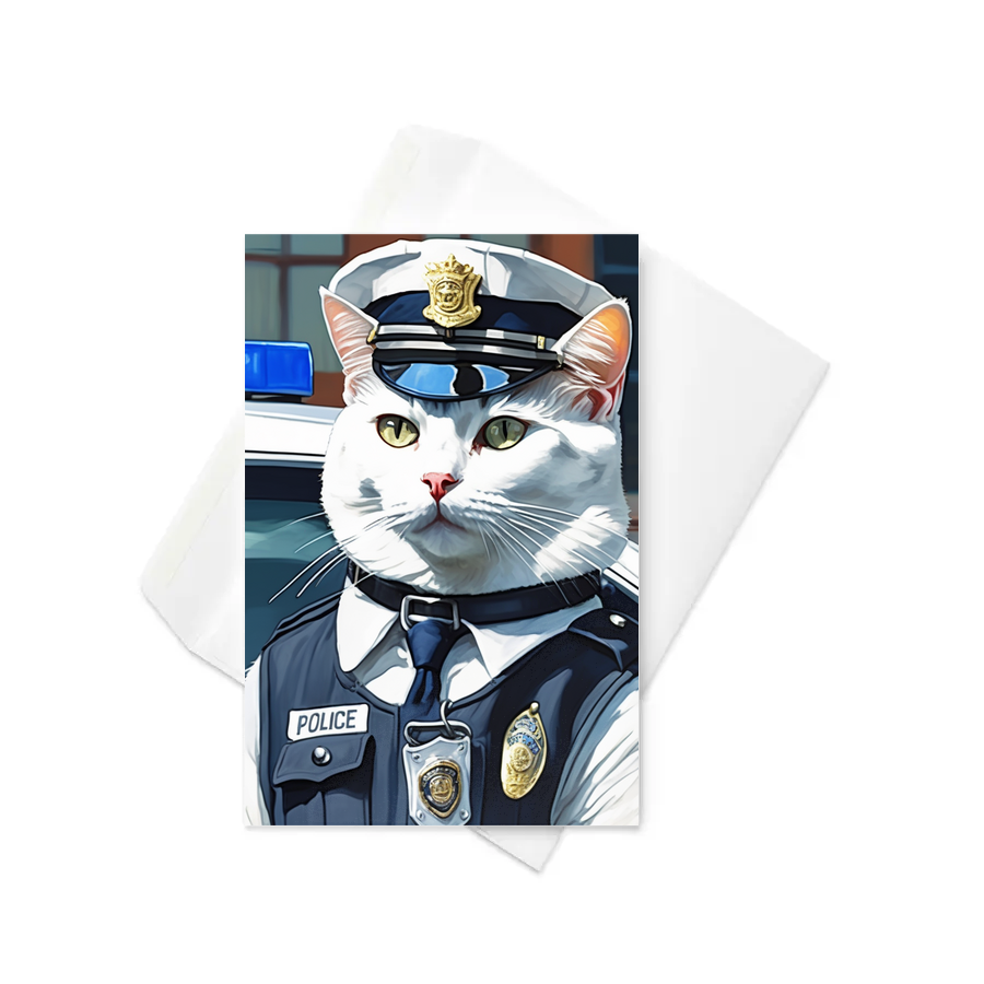 PugMug Custom White Companion Cat Greeting Card