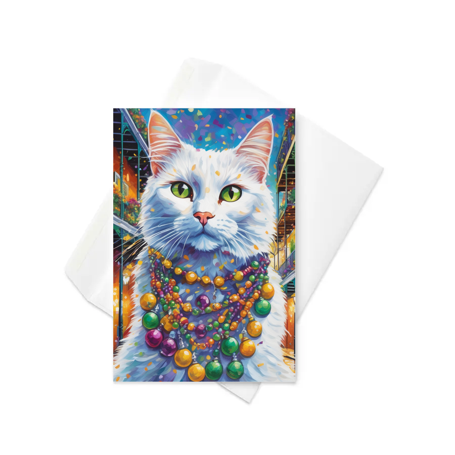 PugMug Custom White Companion Cat Greeting Card