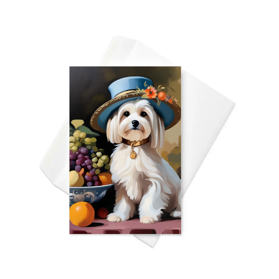 PugMug Custom White Havanese Dog Greeting Card