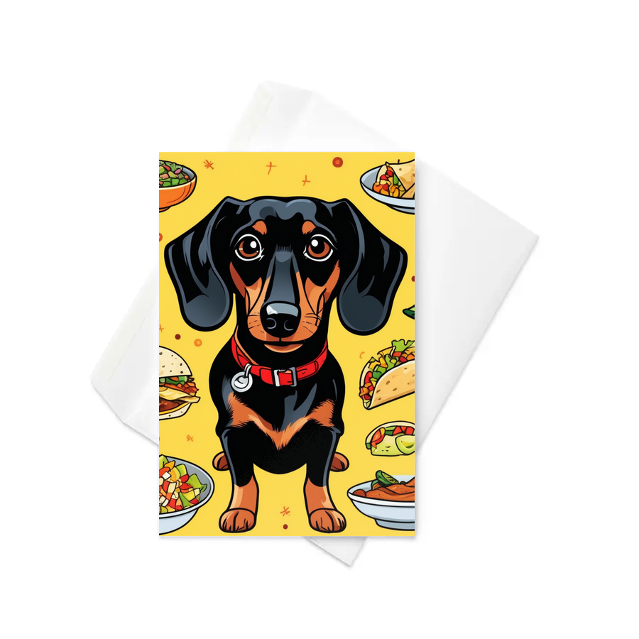 PugMug Custom Black Dachshund Greeting Card