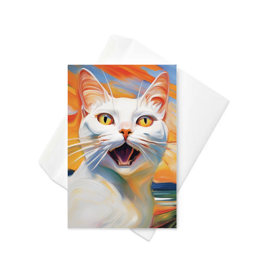 PugMug Custom White Companion Cat Greeting Card