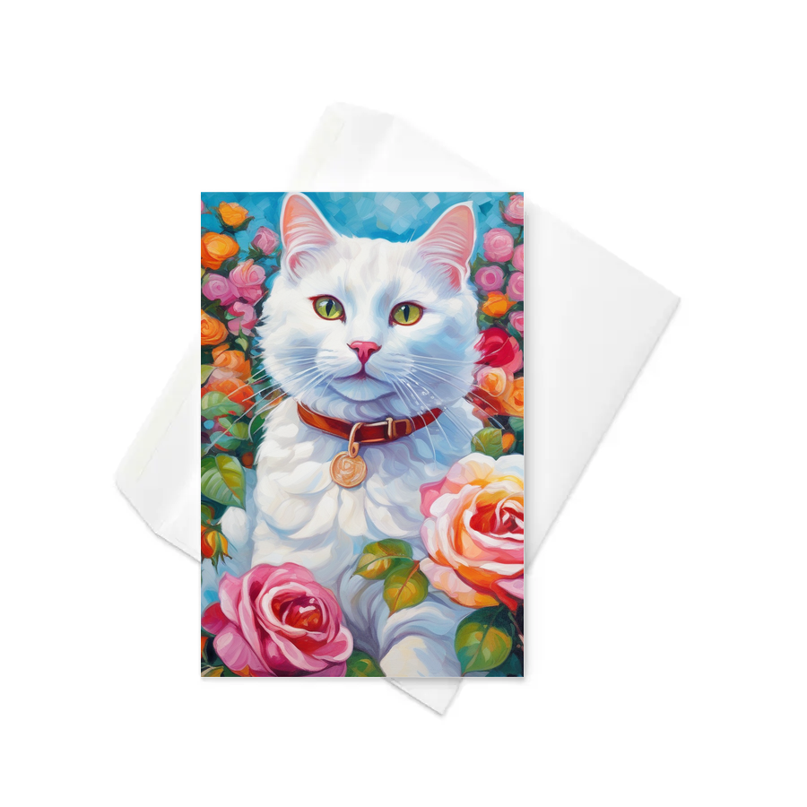PugMug Custom White Companion Cat Greeting Card