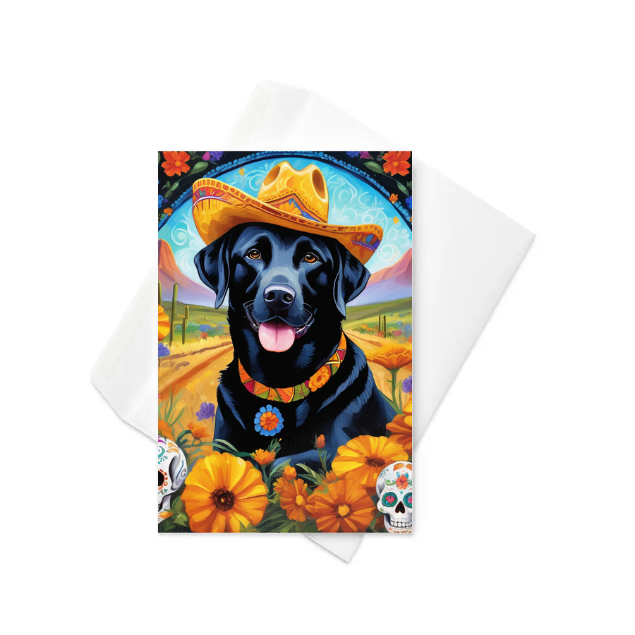 PugMug Custom Black Labrador Retriever Greeting Card