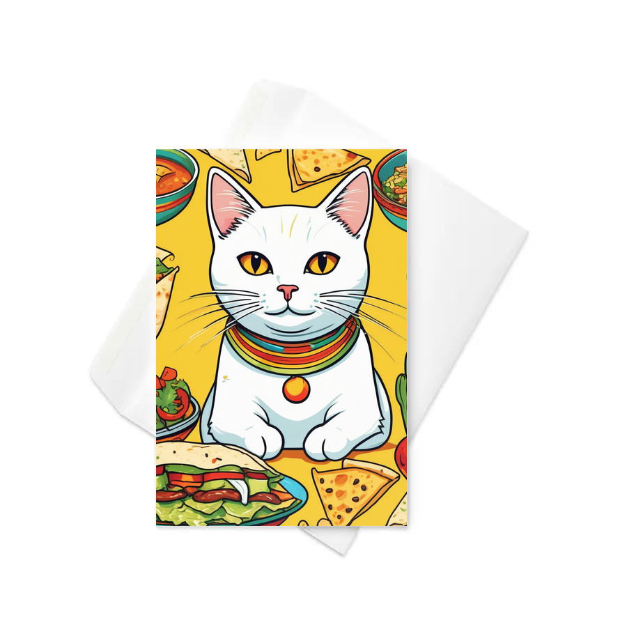 PugMug Custom White Companion Cat Greeting Card