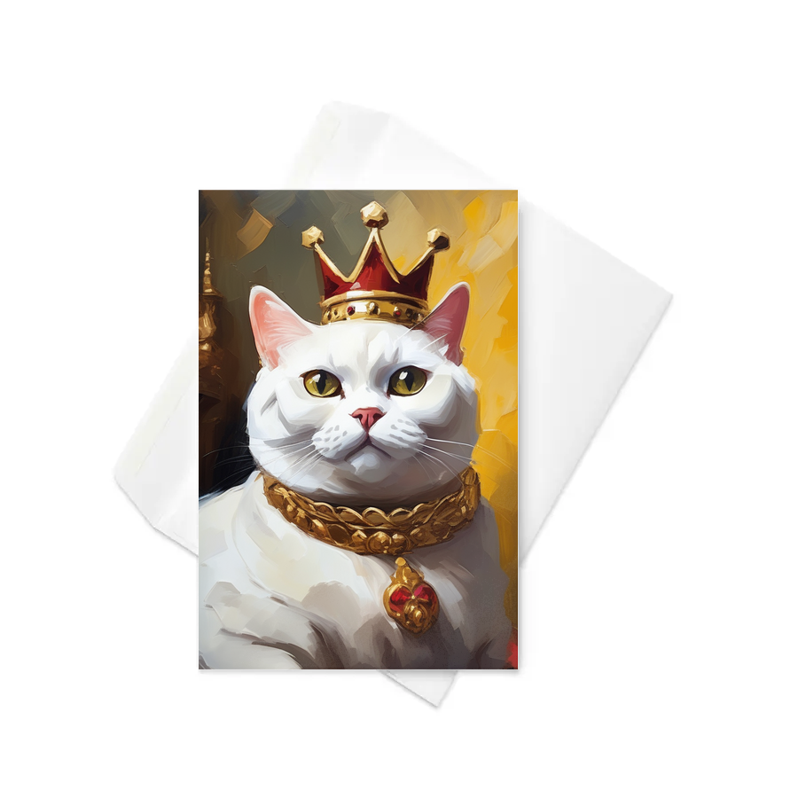 PugMug Custom White British Shorthair Cat Greeting Card