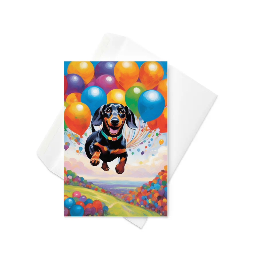 PugMug Custom Black Dachshund Greeting Card