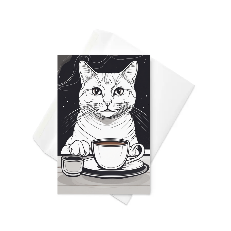 PugMug Custom White Companion Cat Greeting Card